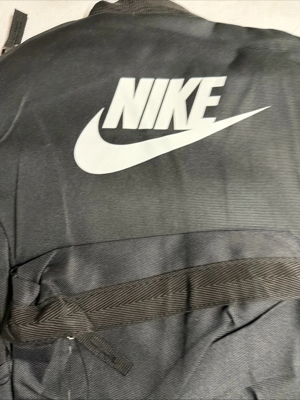Nike Black Backpack with White Logo - Men's